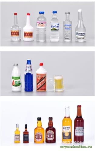 Các loại mô hình mini chai rượu bia